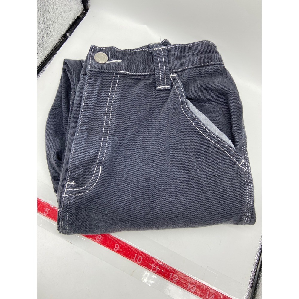 PacSun Carpenter Pants Charcoal Gray Contrast Stitch High Rise Denim 25 Grunge - Picture 1 of 11